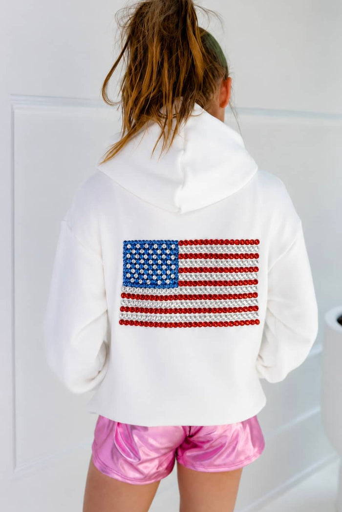 Lola + The Boys Tops Gem Flag Hoodie