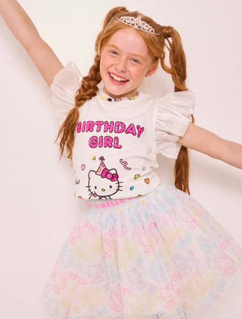 Lola + The Boys Tops Hello Kitty® Birthday Girl Ruffle T-shirt