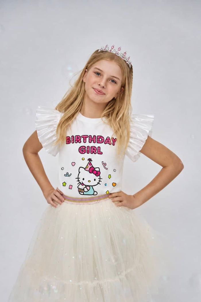 Lola + The Boys Tops Hello Kitty® Birthday Girl Ruffle T-shirt