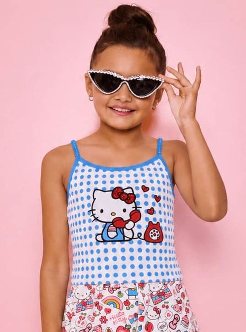 Lola + The Boys Tops Hello Kitty® Polka Dot Gem Tank