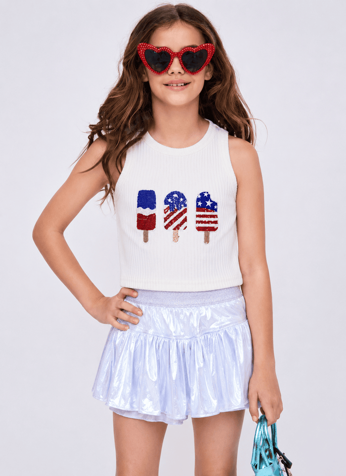 Lola + The Boys Tops Icy Bomb Pop Tank