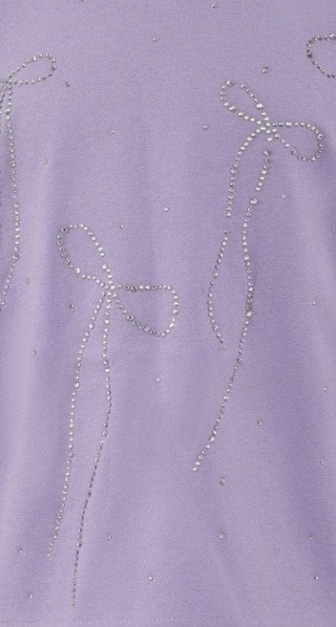 lola-new-arrival Tops Lavender Crystal Bows T-shirt