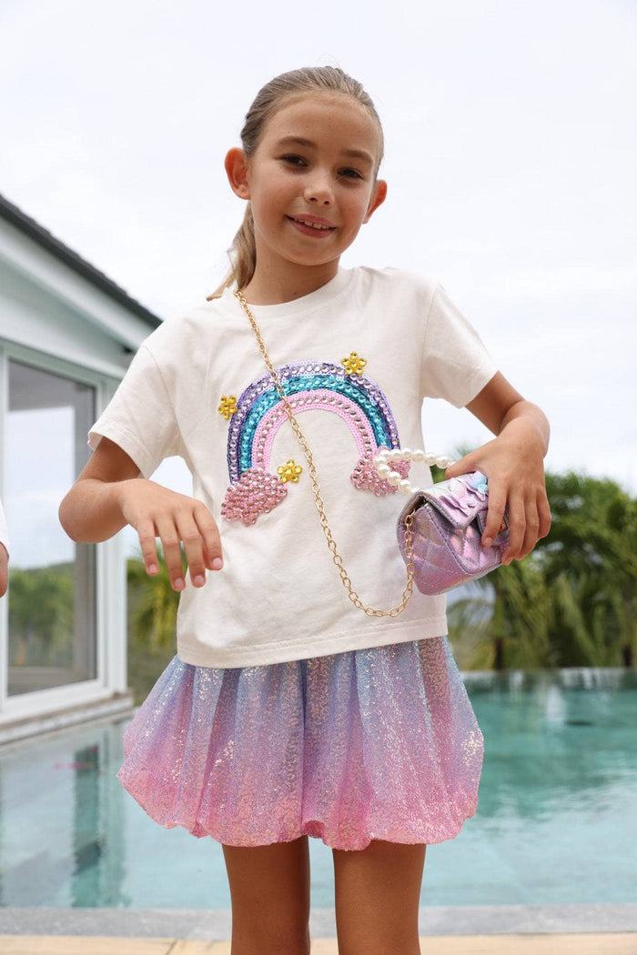 Lola + The Boys Tops Pastel Rainbow Gems T-shirt
