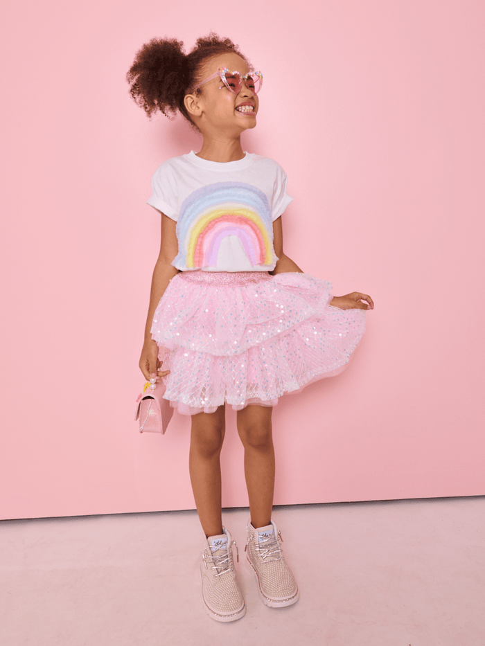 Lola + The Boys Tops Pastel Rainbow T-shirt