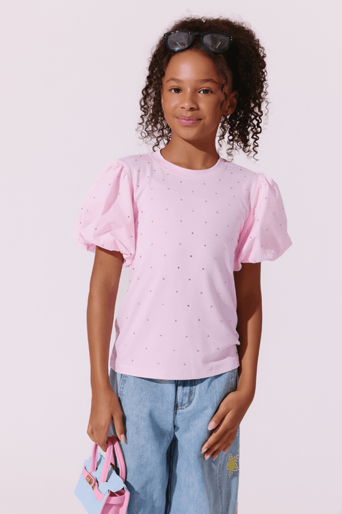 Lola + The Boys Tops 2 Pinky Sparkle Princess Ruffle T-shirt