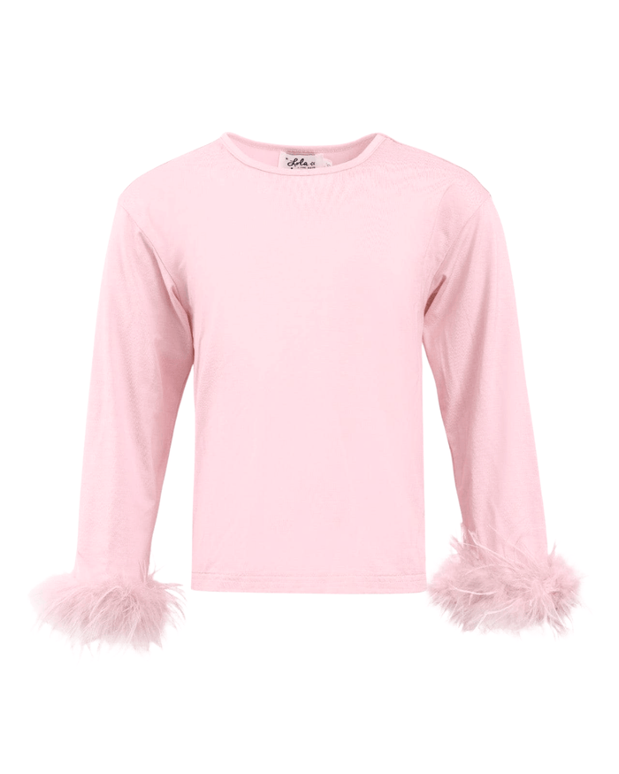 Lola + The Boys Tops Light Pink / 2 Pretty Feather Long Sleeve