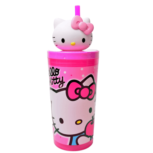 U.P.D. Toys Hello Kitty 12oz Straw Tumbler with Molded Head Topper