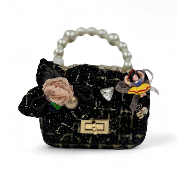 Lola & The Boys Tweed Charm Pearl Purse