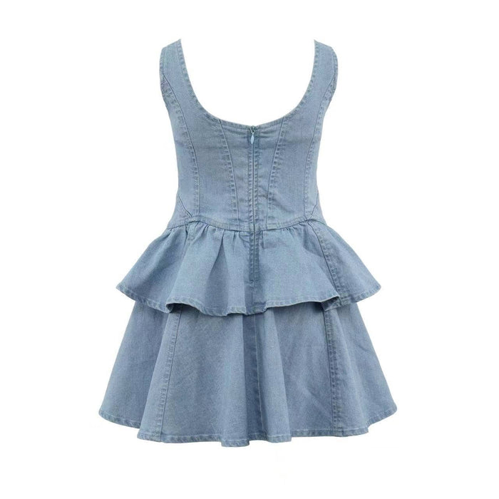 Lola + The Boys Twinkle Denim Peplum Dress