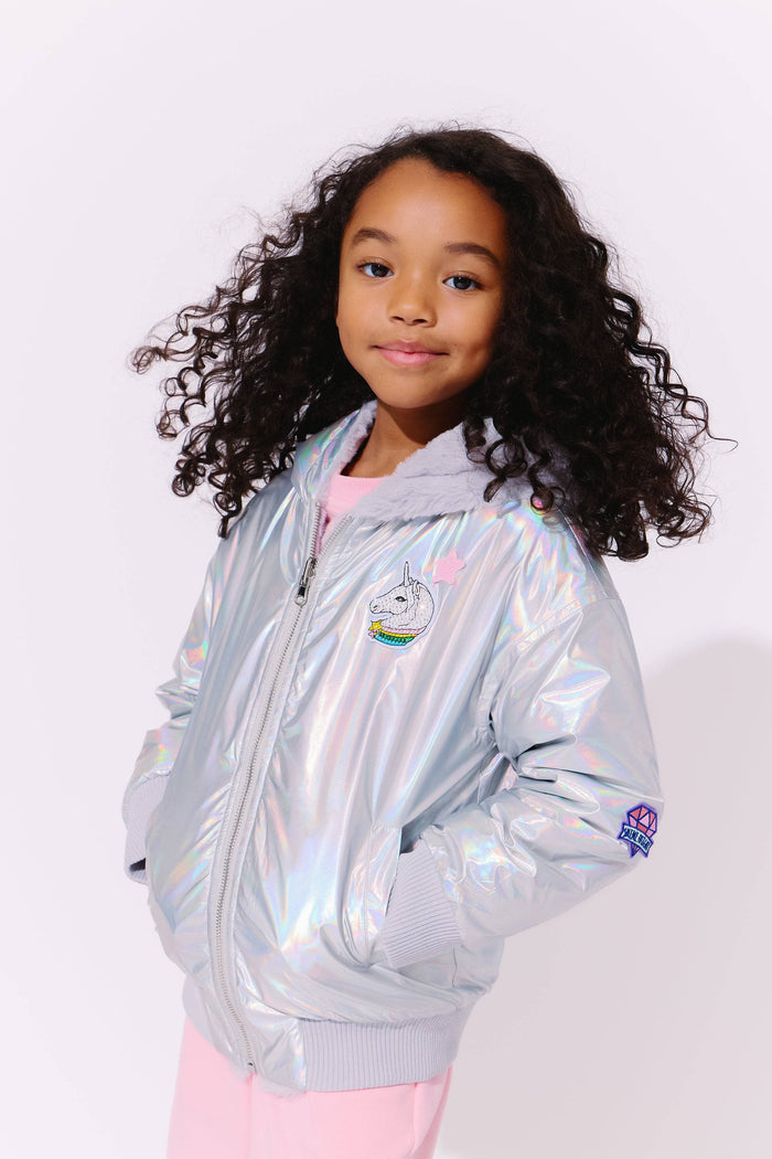 Lola + The Boys Unicorn Magic Hologram Puffer