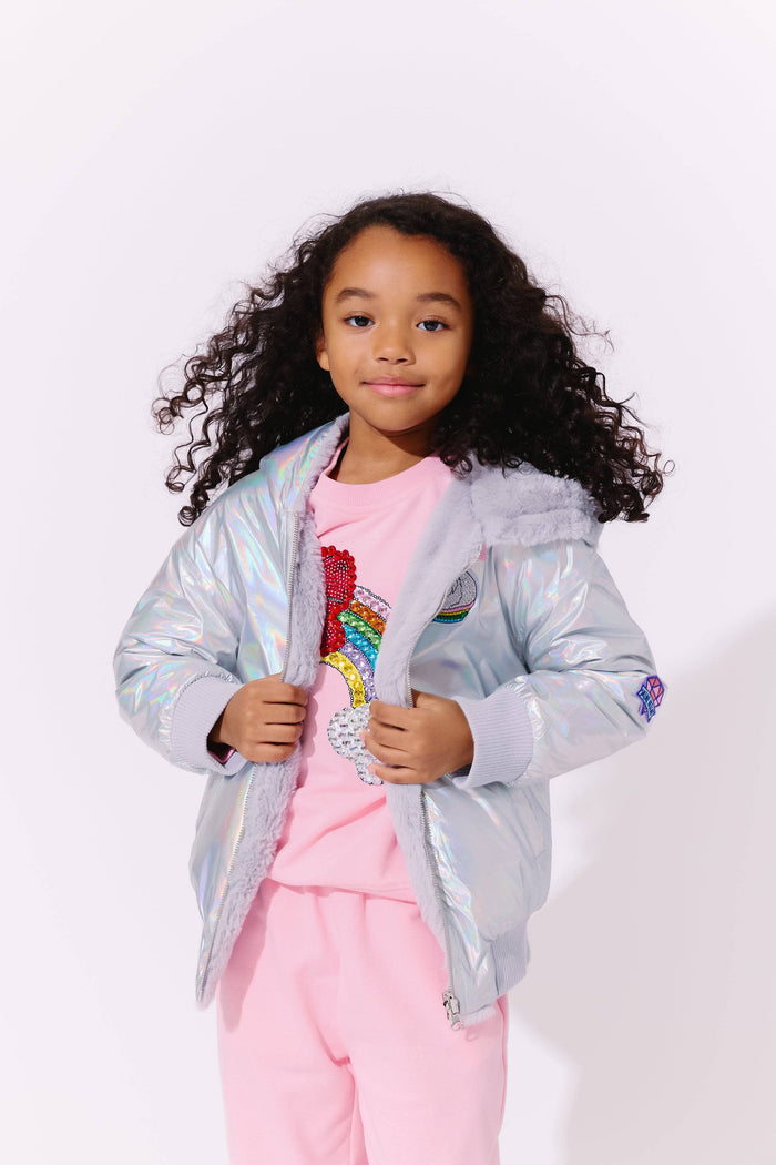 Lola + The Boys Unicorn Magic Hologram Puffer