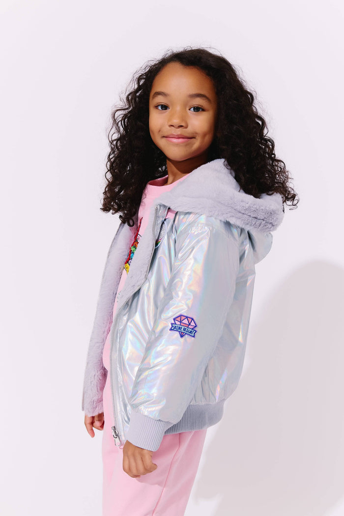 Lola + The Boys Unicorn Magic Hologram Puffer