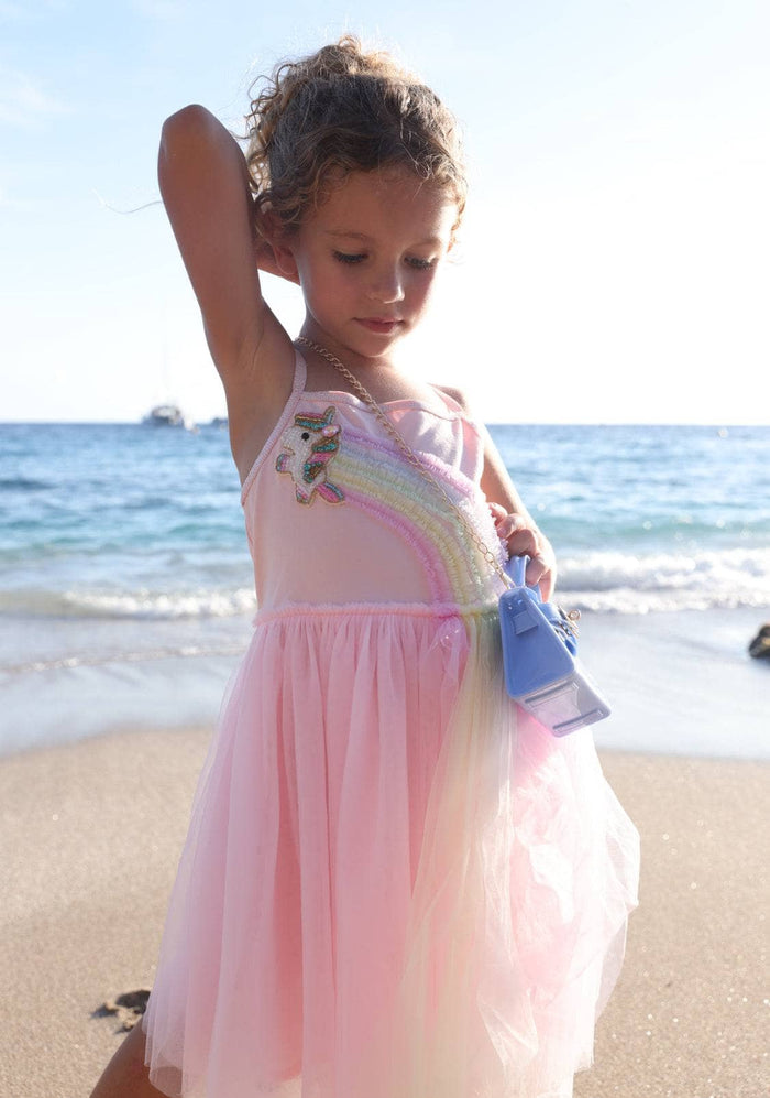 Lola + The Boys Unicorn Rainbow Tulle Dress
