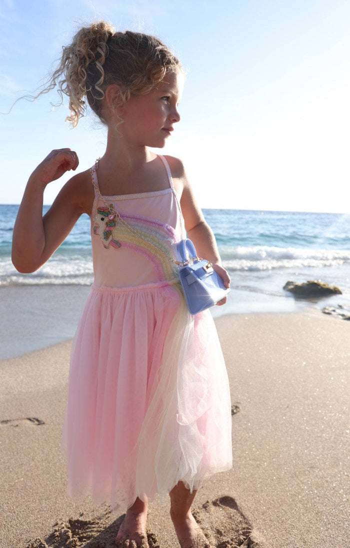 Lola + The Boys Unicorn Rainbow Tulle Dress
