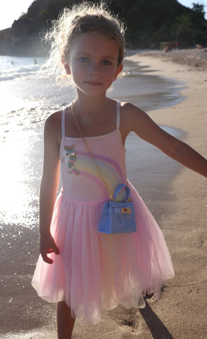 Lola + The Boys Unicorn Rainbow Tulle Dress