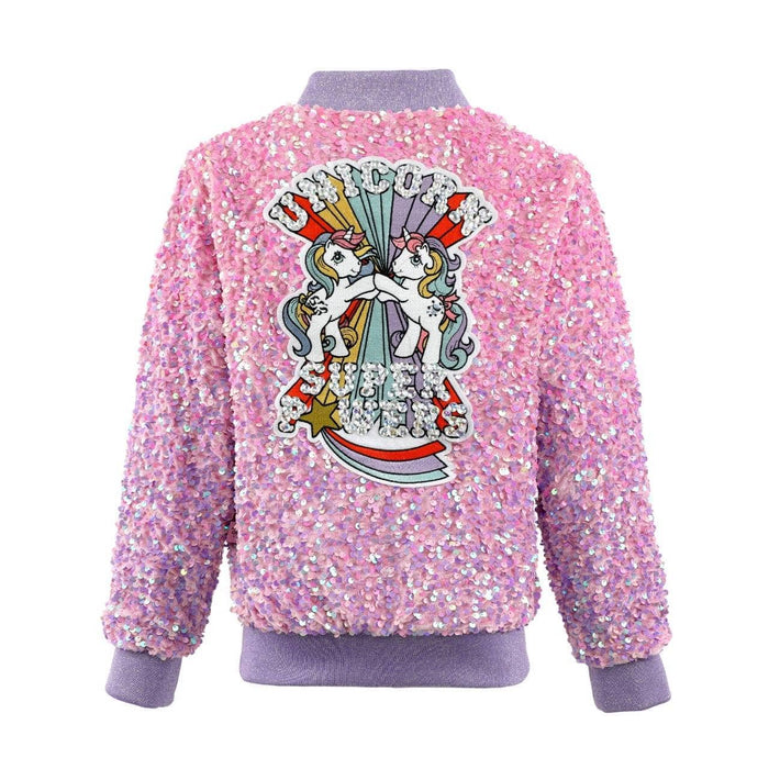 Lola + The Boys Unicorn Super Powers Sequin Bomber