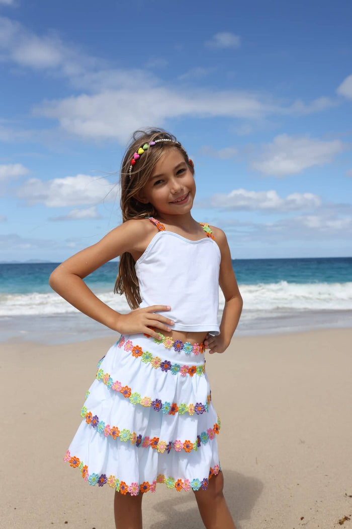 Lola + The Boys White Happy Floral Set