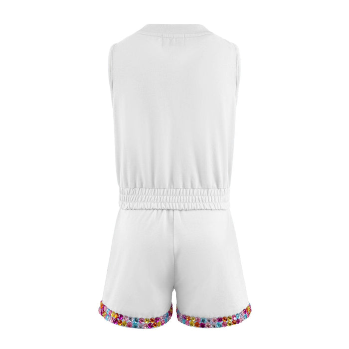 Lola + The Boys White Rainbow Gems Short Set