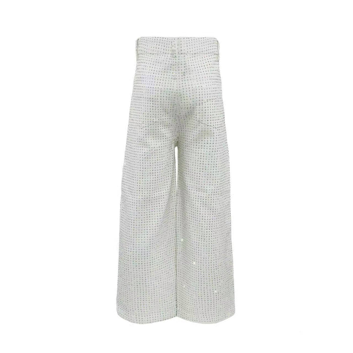 Lola + The Boys White Sparkle Crystal Denim Jeans