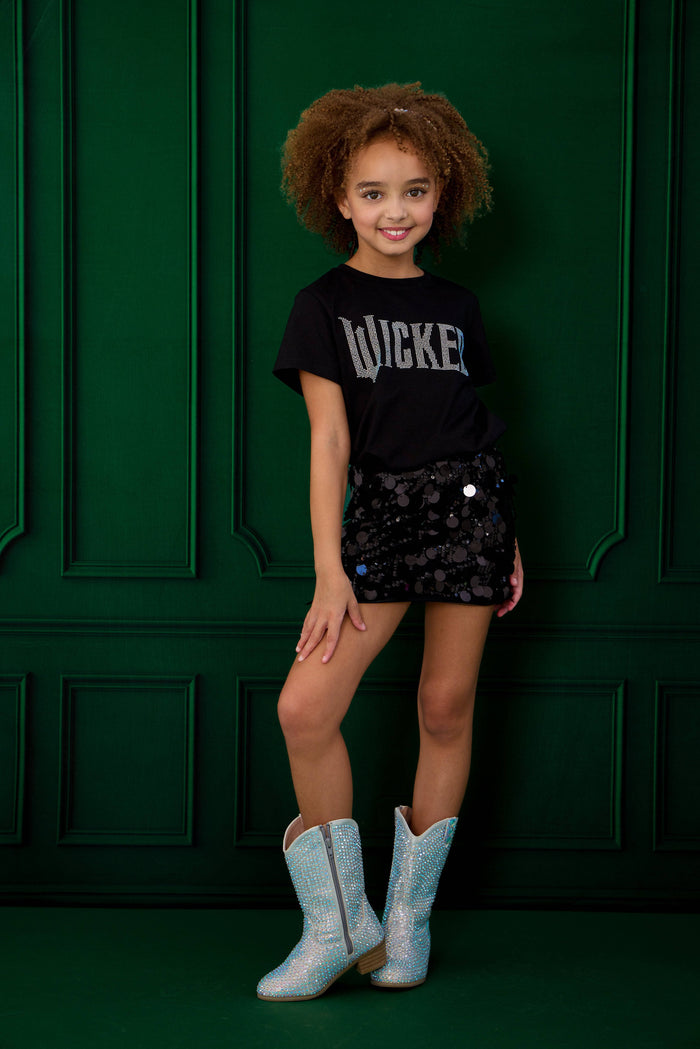 Lola + The Boys Wicked Crystal Tee Black