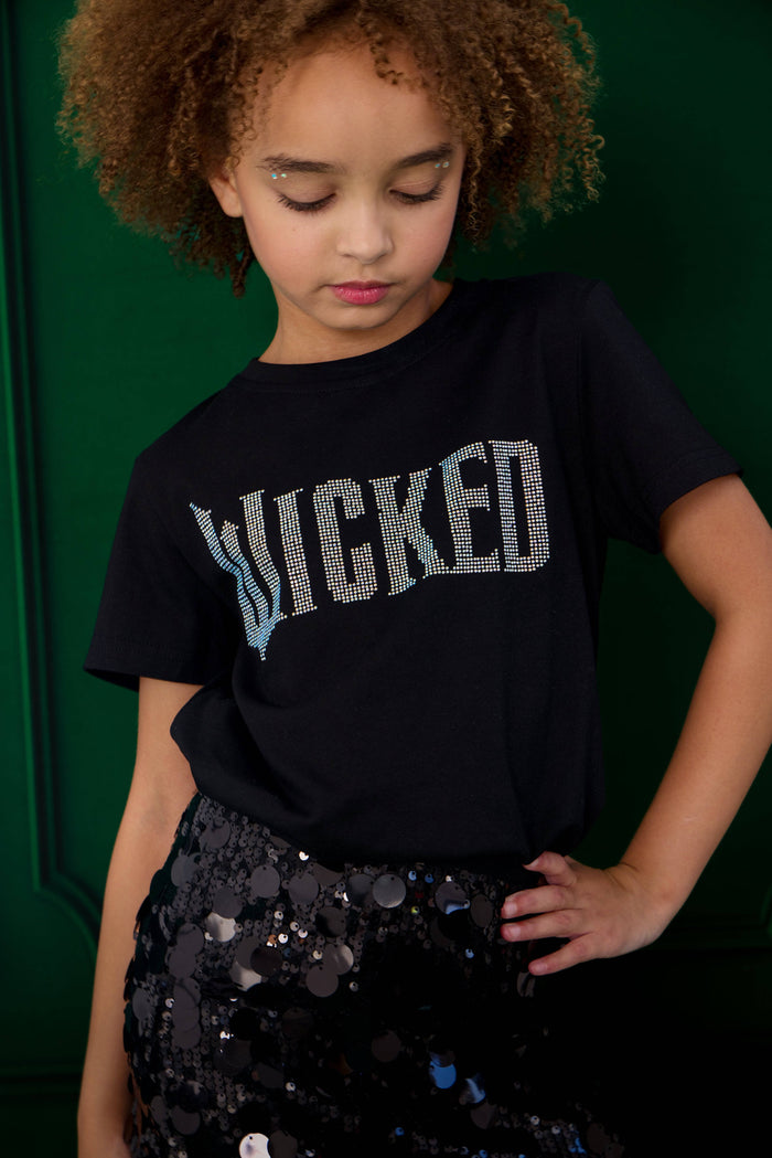Lola + The Boys Wicked Crystal Tee Black