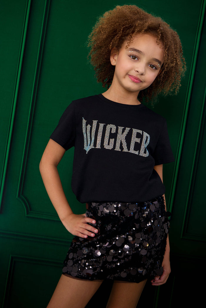 Lola + The Boys Wicked Crystal Tee Black