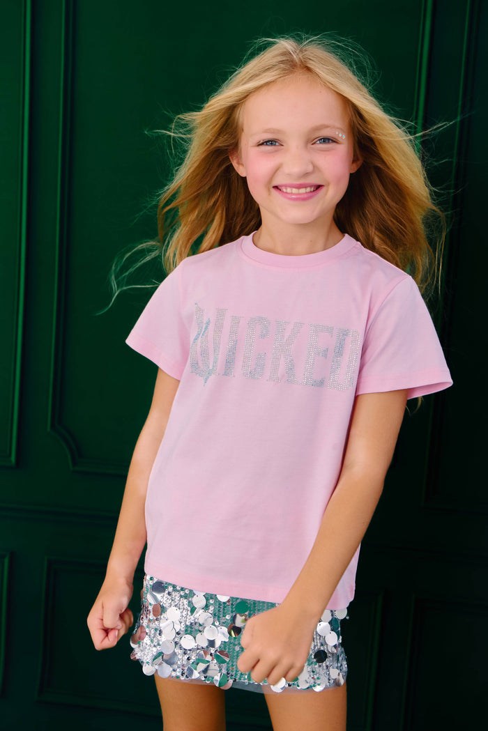 Lola + The Boys Wicked Crystal Tee Pink