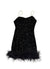 Women’s Black Sequin Feather Dress