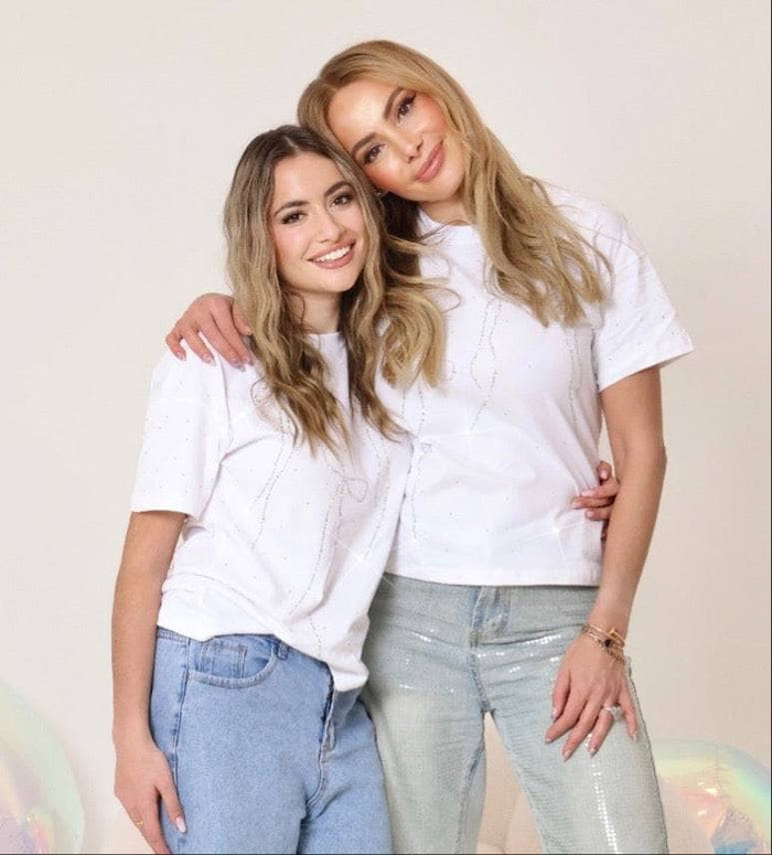 lola-new-arrival Women's Crystal Bows T-shirt