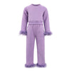 Lola + The Boys Women's Lavender Feather Athletic Set