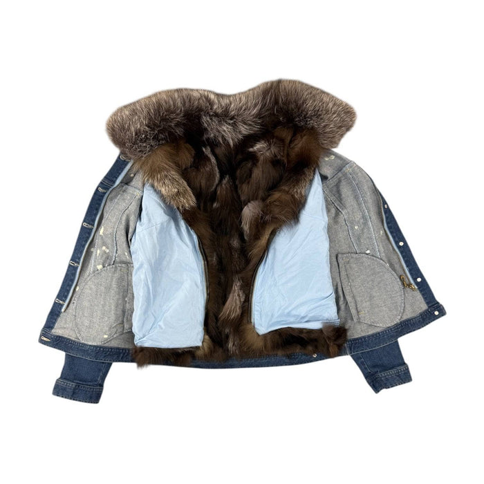 Lola + The Boys Medium Women’s Ombre Fur Fux Denim Jacket