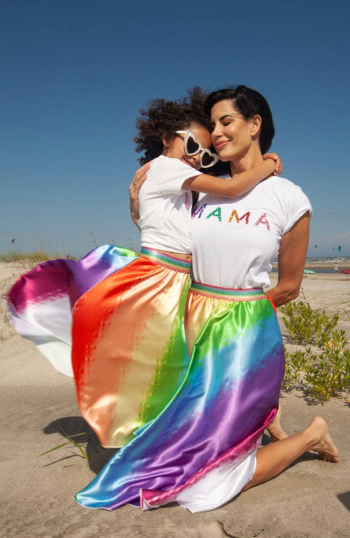 Lola + The Boys Women’s Painted Rainbow Midi Skirt