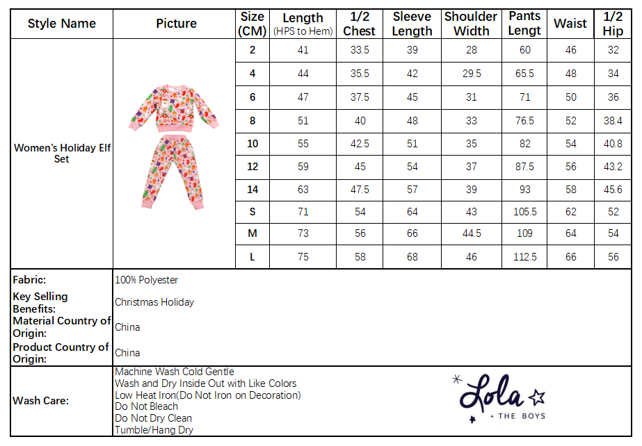 Lola + The Boys Womens Women's Holiday Elf Set