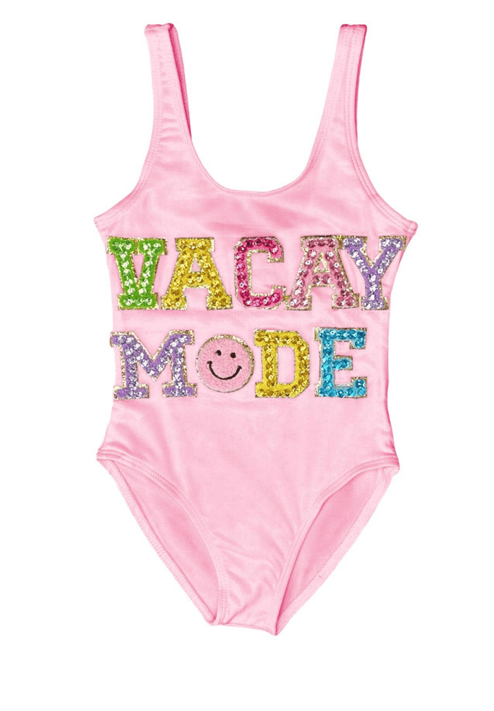 Lola-spring-25 Womens Women's Pink Crystal VACAY MODE Swimsuit