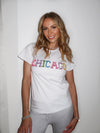Lola + The Boys Womens Women's Rainbow Chicago Gem T-shirt
