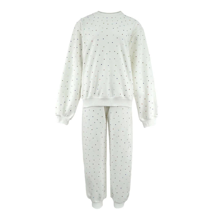 Lola + The Boys Womens Women's White Rainbow Sparkle Track Set