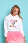 Lola + The Boys Womens Women's You Are The Greatest Cropped Hoodie