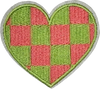 Green and Pink Checkered Heart