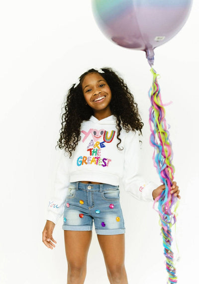 Lola + The Boys You Are The Greatest Cropped Hoodie
