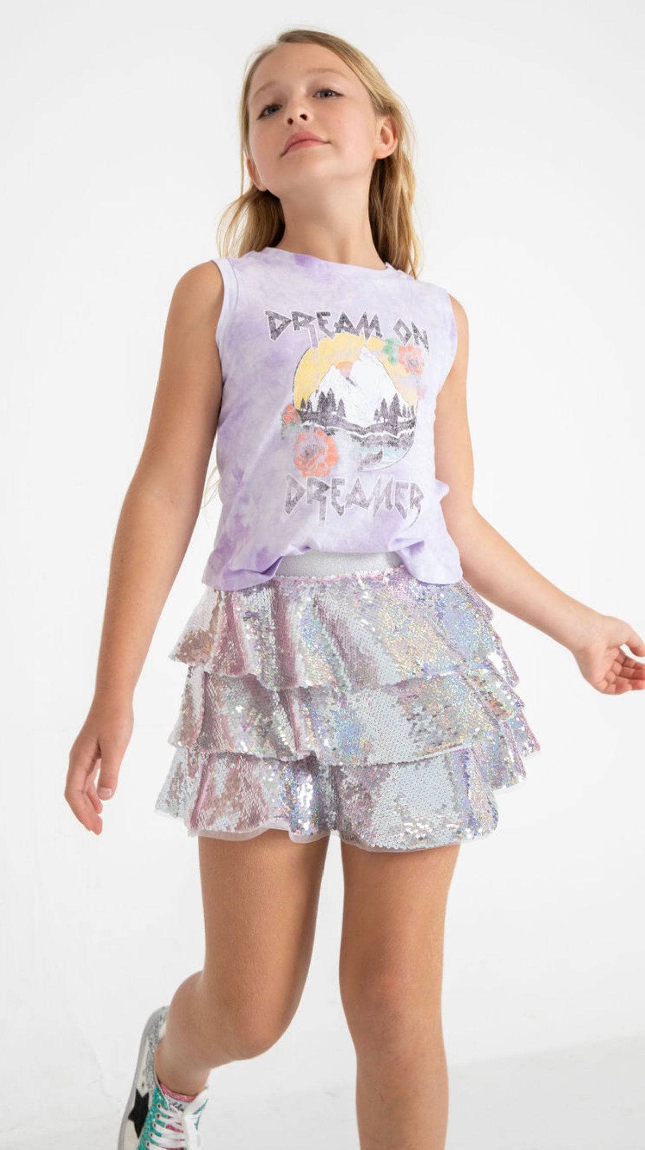 Sparkle Tiered Mini Skirt