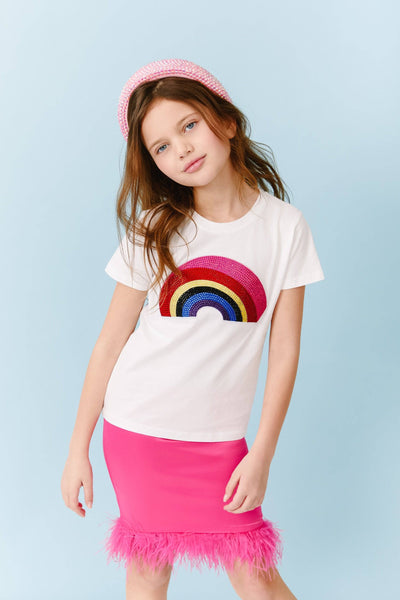 Lola + The Boys 3D Crystal Rainbow T-shirt