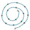 Top Trenz Accessories Light Blue and Black with Black Star Beads Beaded Mask Chains