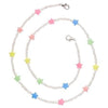 Top Trenz Accessories White with Rainbow Star Beads Beaded Mask Chains