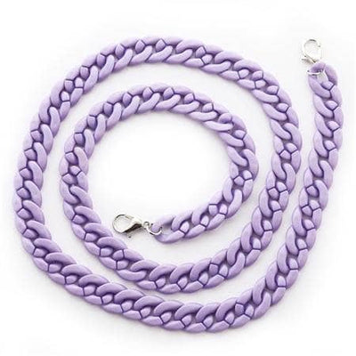 Lola + The Boys Accessories Lavender Chain Link Mask Chains
