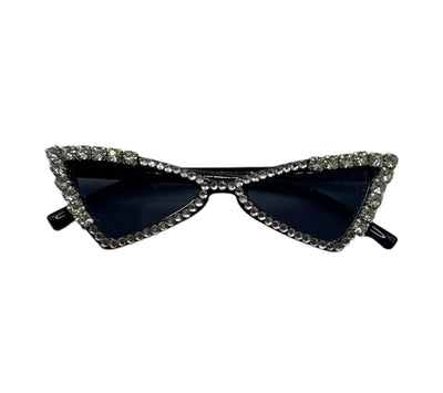 Lola + The Boys Accessories Black Crystal Wing Sunglasses