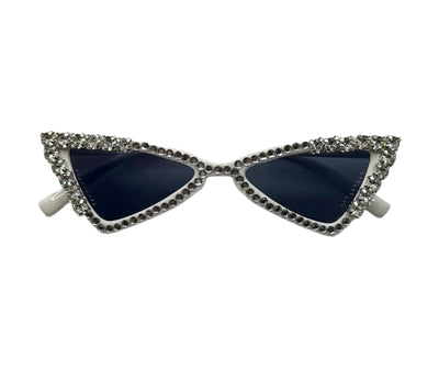 Lola + The Boys Accessories White Crystal Wing Sunglasses