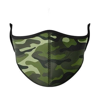 Lola + The Boys Accessories Green Camo Graphic Print Mask (8 & up)