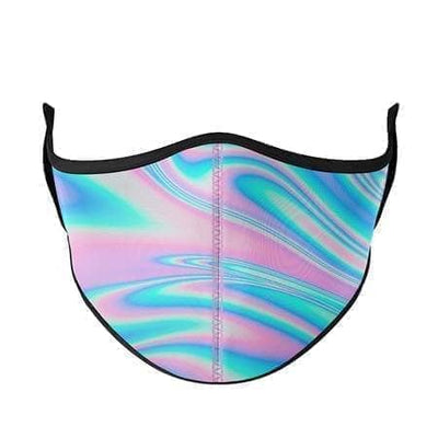 Lola + The Boys Accessories Blue and Pink swirl Graphic Print Mask (8 & up)