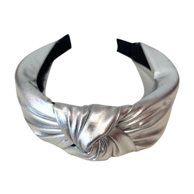 Lola + The Boys Accessories Silver Metallic Knotted Headbands