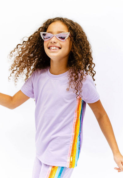 Lola + The Boys Accessories Purple Crystal Wing Sunglasses